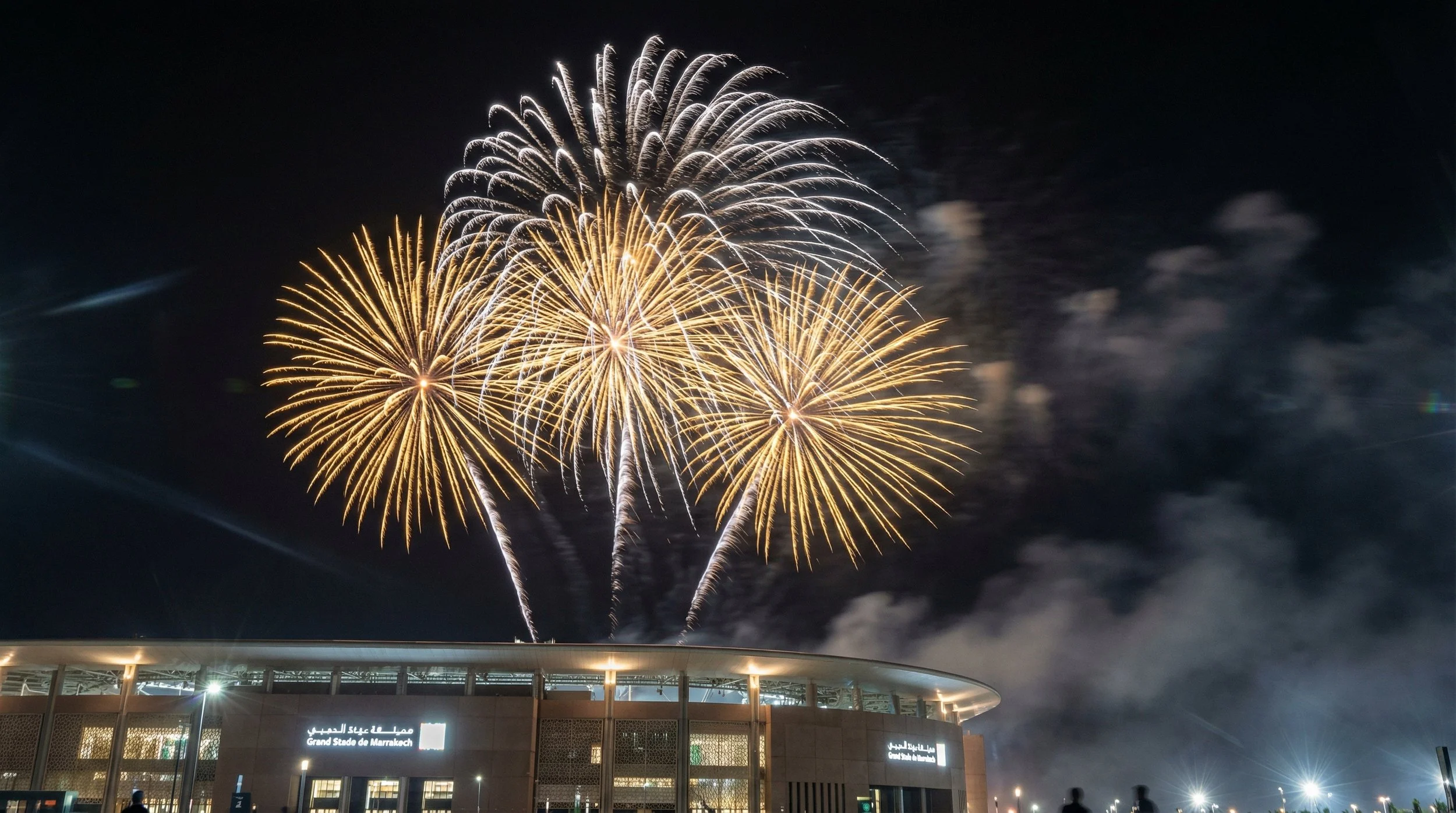 Tableau pyrotechnique à l'échelle du stade, Grand Stade de Marrakech
