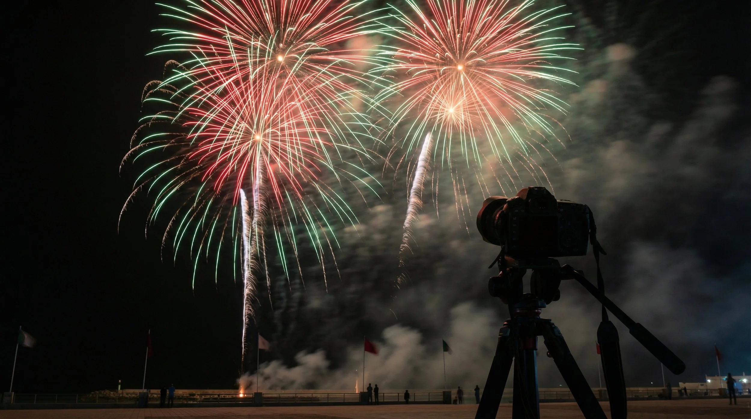 Green March celebration fireworks in Dakhla